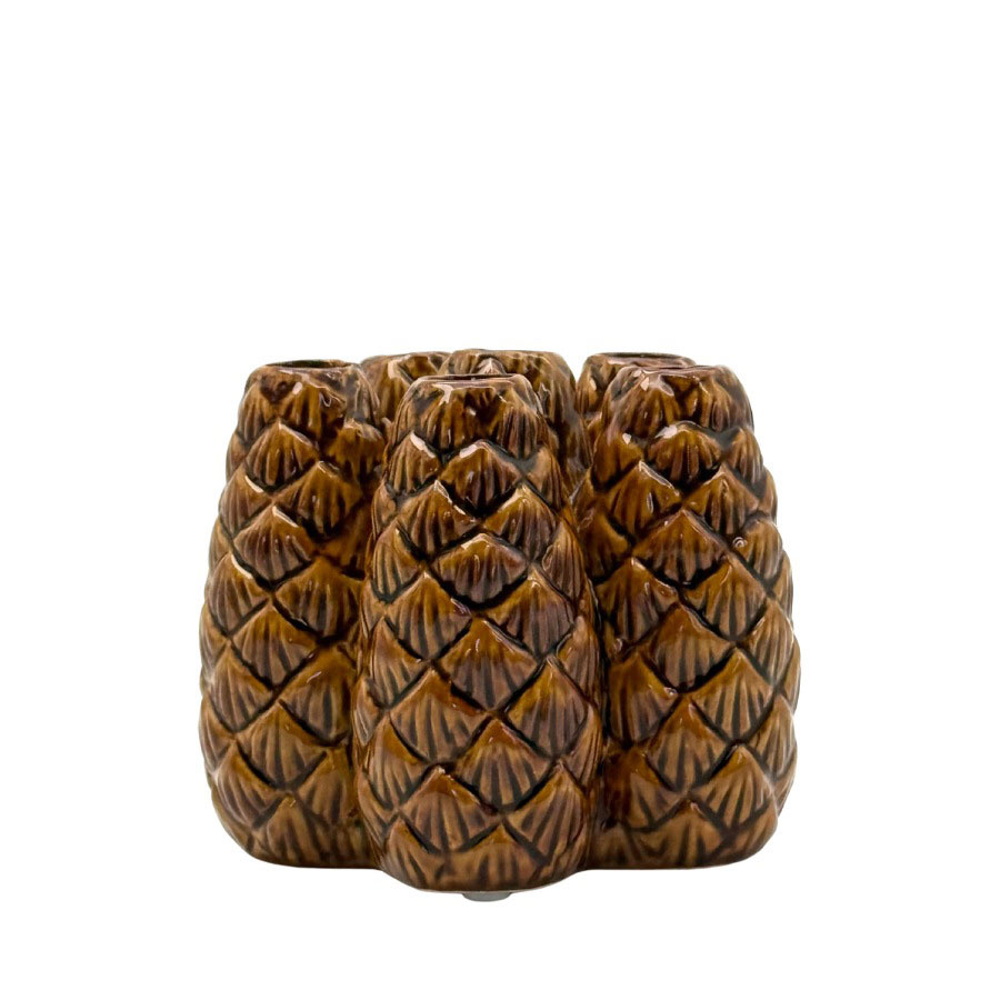 VASE MORI PINECONE BROWN