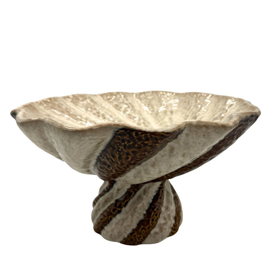 BOWL CHA STRIPED CREAM L