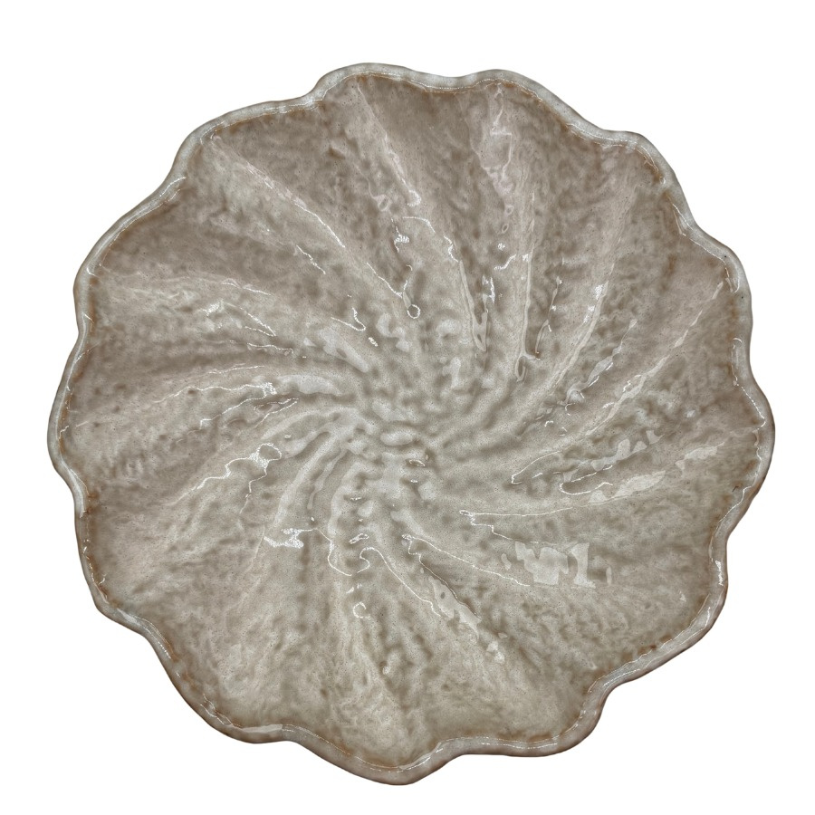 BOWL CHA STRIPED CREAM L