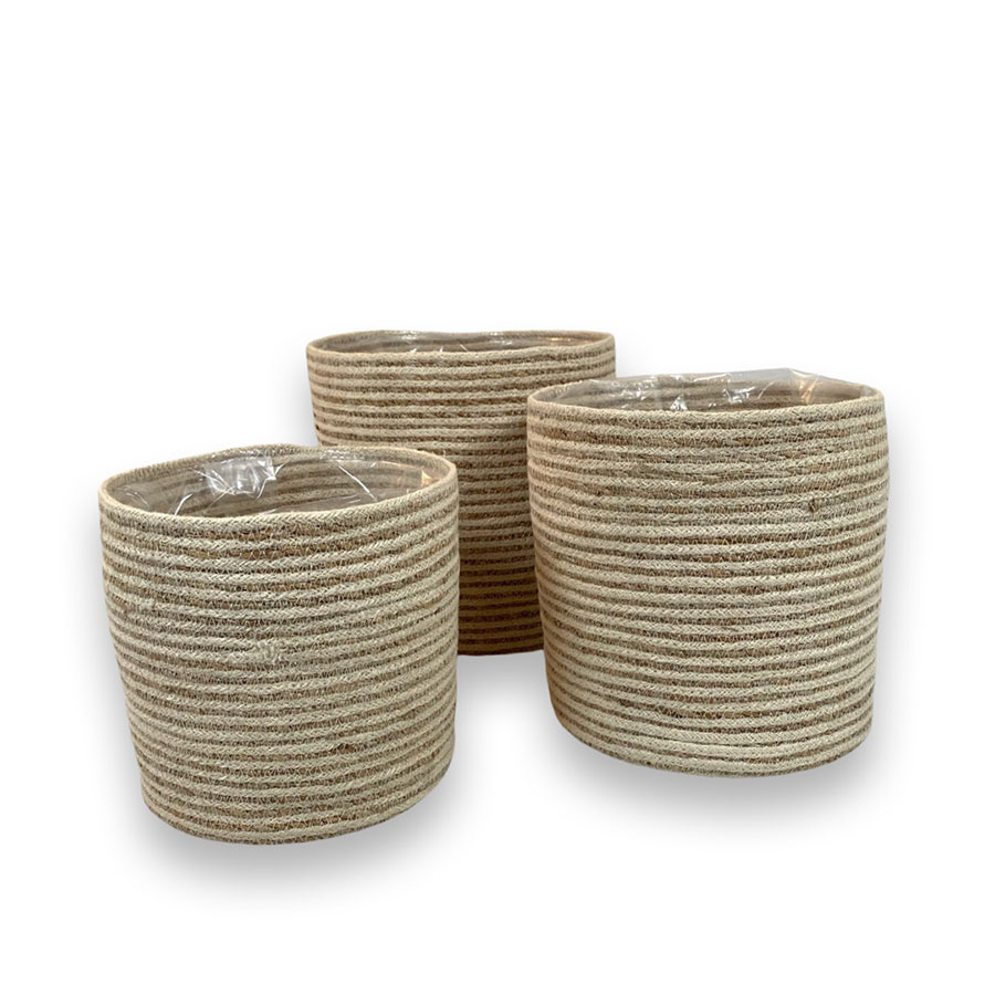 BASKET POT KANGRA WHITE 3set