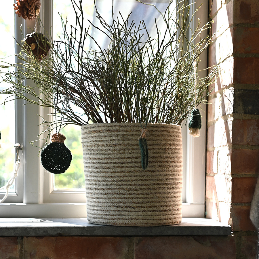 BASKET POT KANGRA WHITE 3set