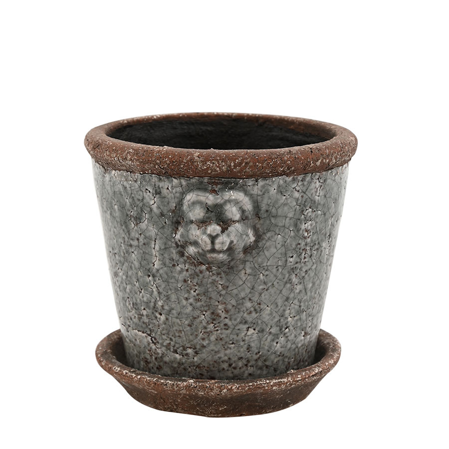 POT LION SMALL GREY