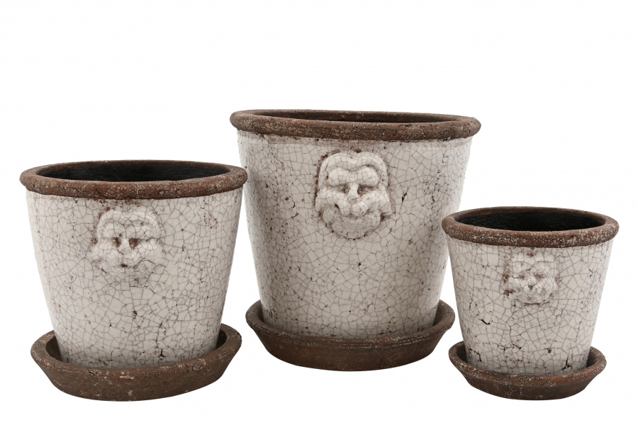 POT LION LARGE WHITE