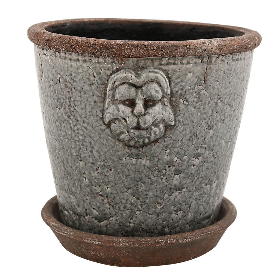 POT LION LARGE GREY