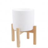 POT ON STAND DAG SMALL Ø19CM WHITE