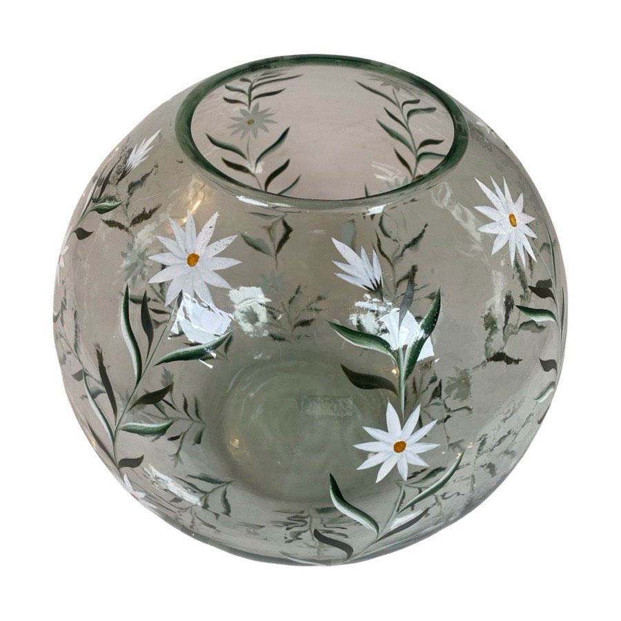 HANDPAINTED CANDLE HOLDER EDELWEISS LARGE