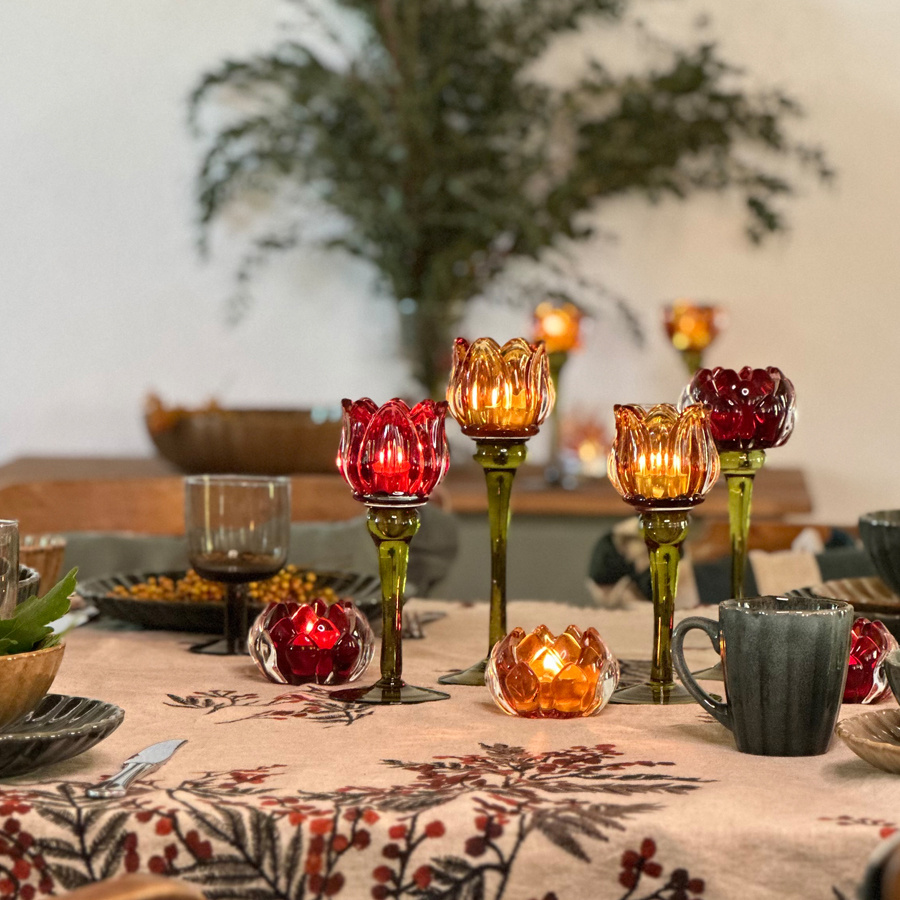 CANDLE HOLDER PROTEA mini LIGHT-YELLOW