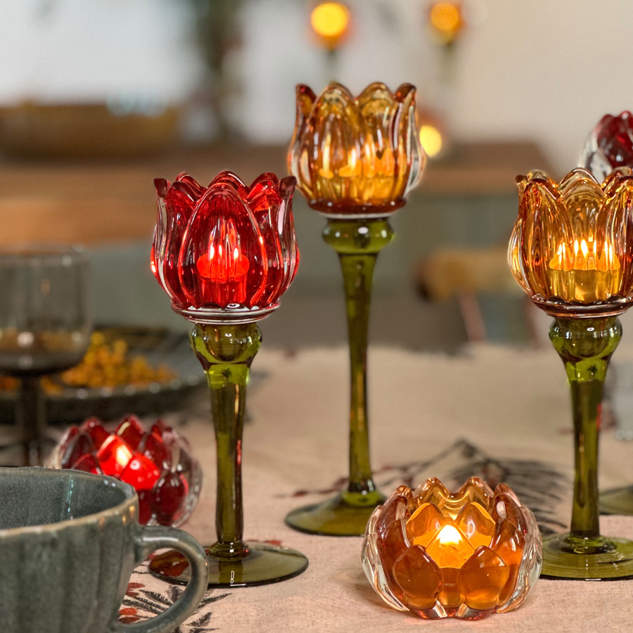 CANDLE HOLDER PROTEA SMALL LIGHT- YELLOW