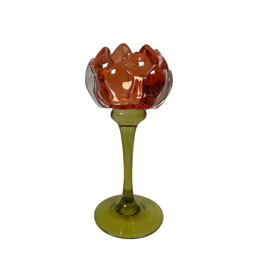 CANDLE HOLDER PROTEA ORANGE S