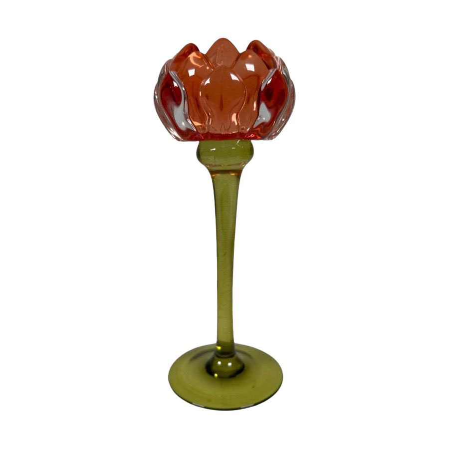 CANDLE HOLDER PROTEA ORANGE L