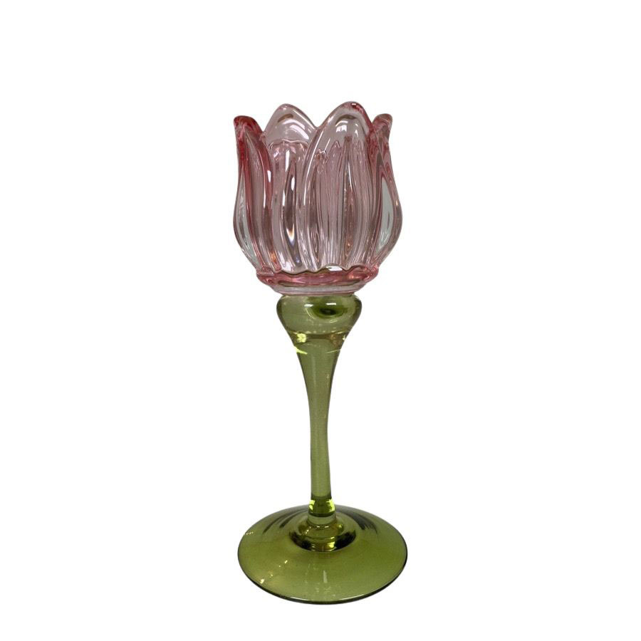 CANDLE HOLDER TULIP PINK