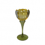 CANDLE HOLDER ROSE SMALL LIGHT-YELLOW CANDLE HOLDER ROSE SMALL LIGHT-YELLOW