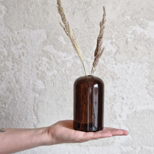 MINI VASE PHINE DARK BROWN