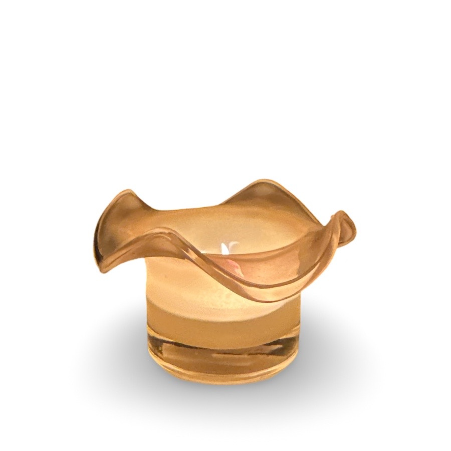 CANDLE HOLDER FLOUNCE YELLOW