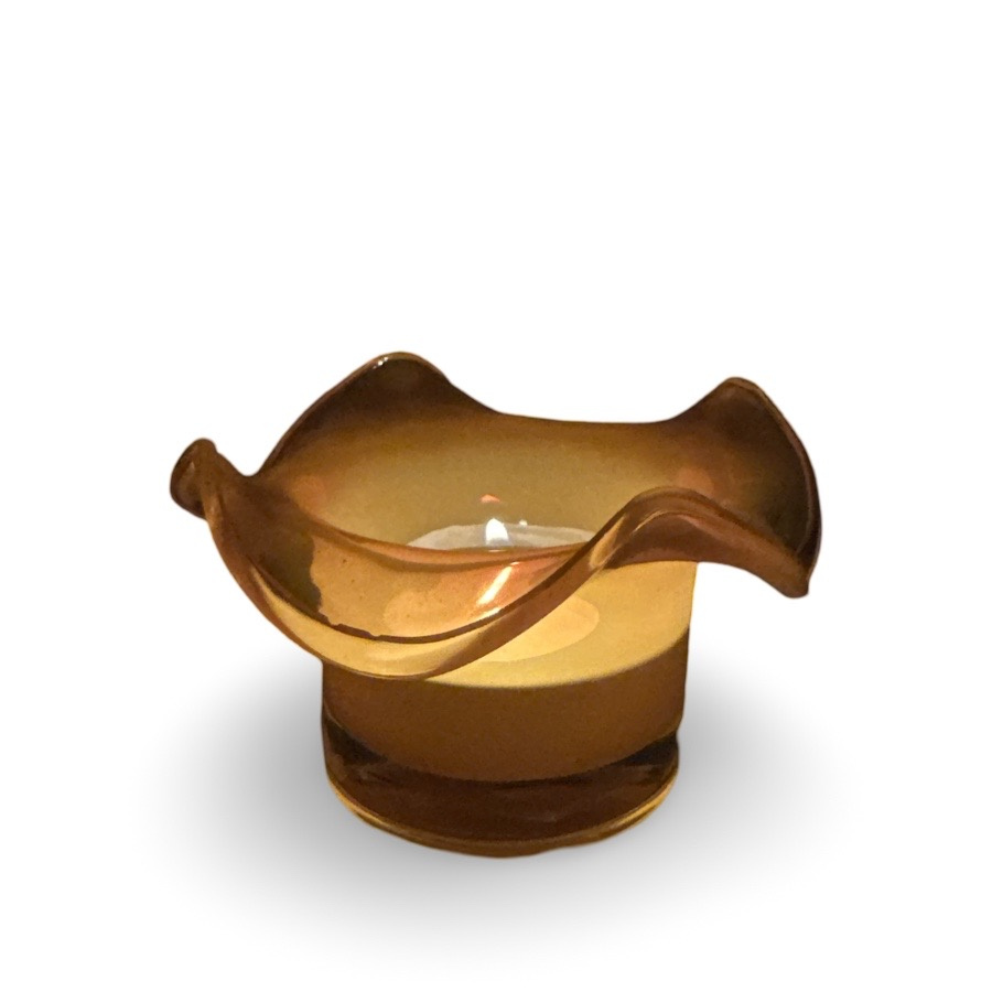 CANDLE HOLDER FLOUNCE ORANGE
