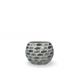 CANDLE HOLDER MOSAIK FISH GREY ROUND CANDLE HOLDER MOSAIK FISH GREY ROUND