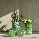 CANDLE HOLDER MOSAIK PETALS GREEN S CANDLE HOLDER MOSAIK PETALS GREEN S