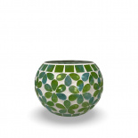 CANDLE HOLDER MOSAIK PETALS GREEN ROUND CANDLE HOLDER MOSAIK PETALS GREEN ROUND