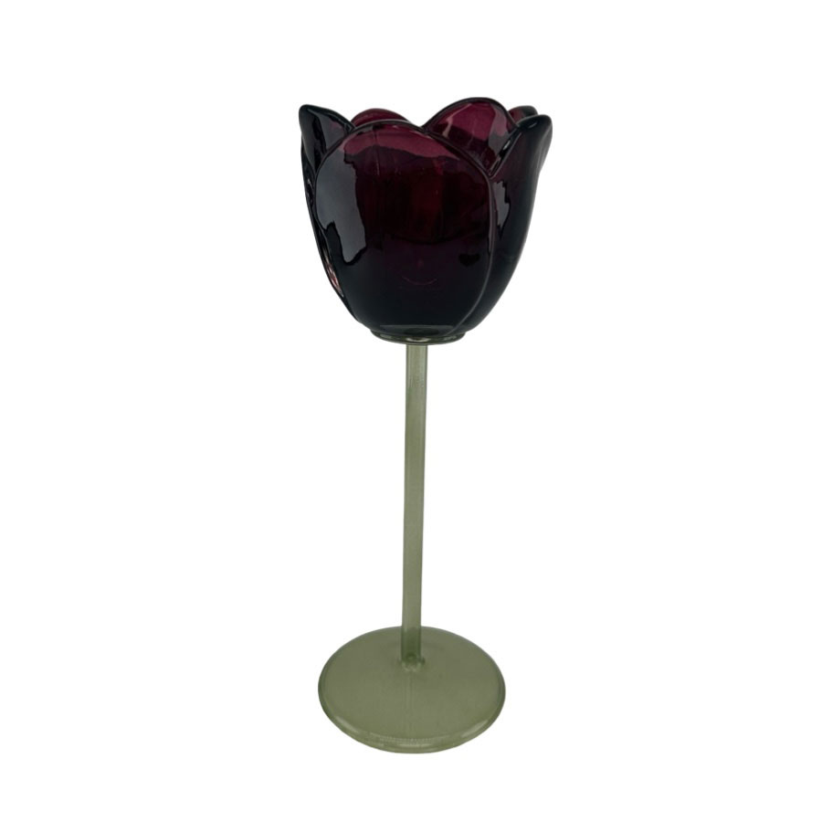 CANDLE HOLDER TULIA BURGUNDY L
