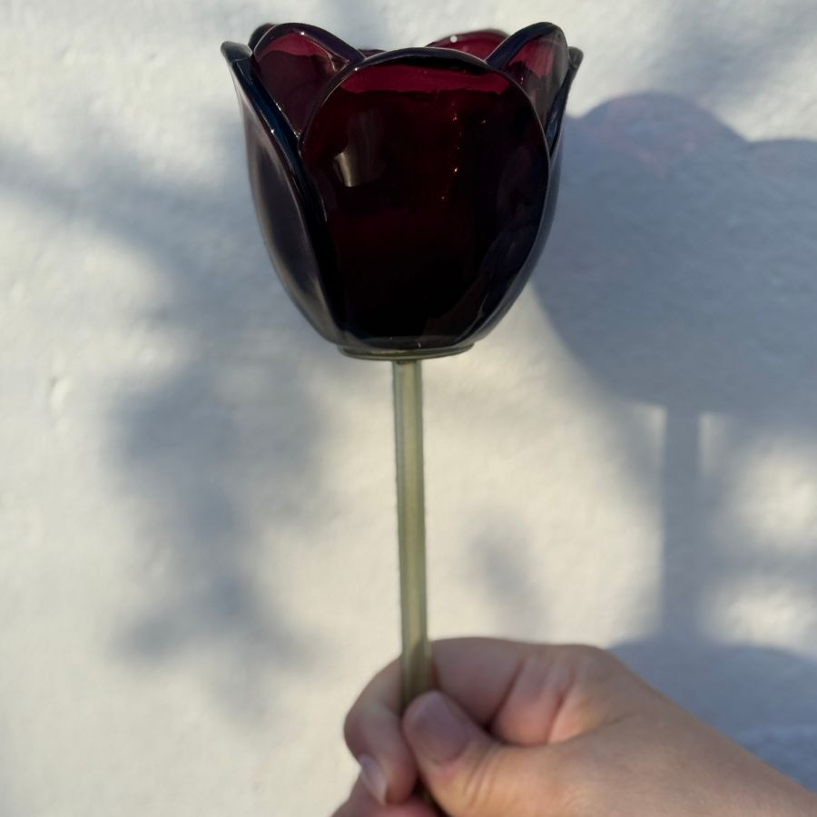 CANDLE HOLDER TULIA BURGUNDY L