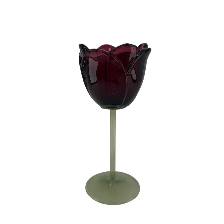 CANDLE HOLDER TULIA BURGUNDY S