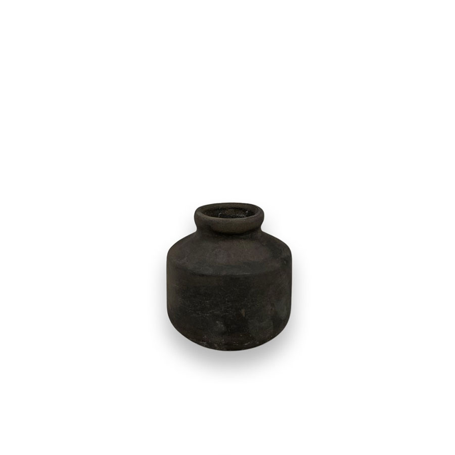 TERRACOTTA BLACK MINI VASE NODUTUS