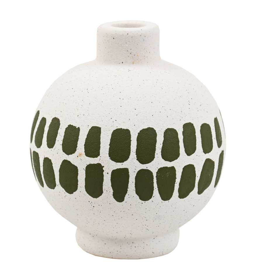 CANDLE HOLDER KLANG LARGE GREEN/WHITE