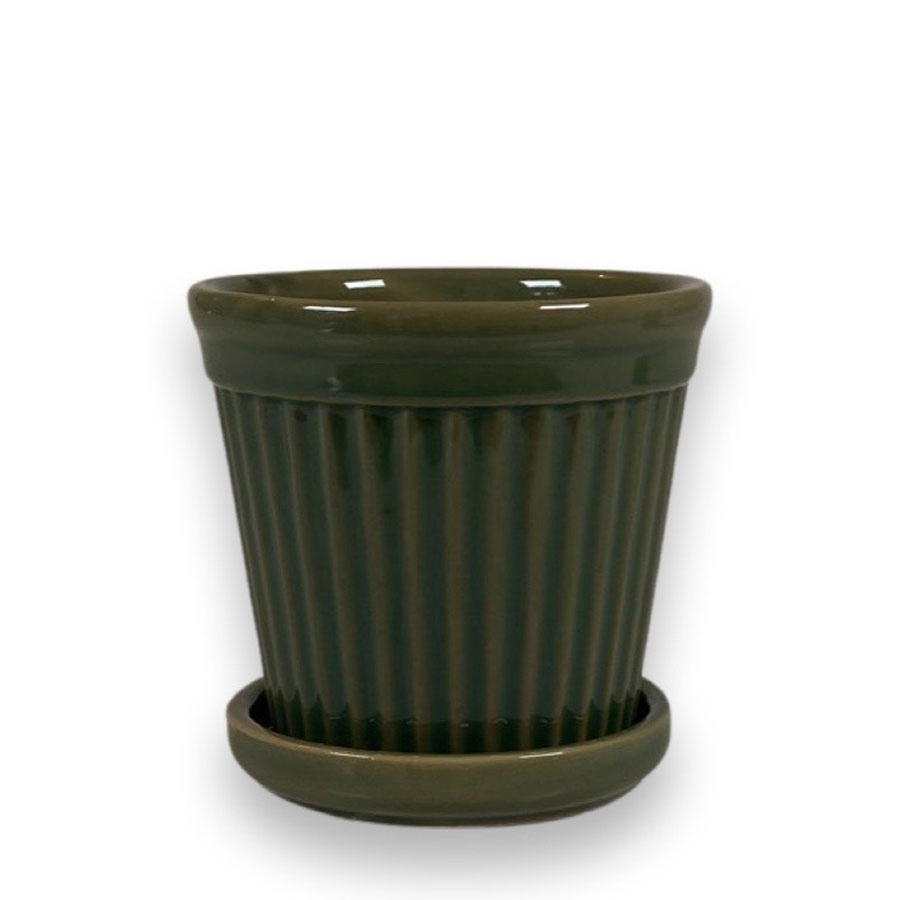 POT TERRA STRIPE GLAZE SEA GRASS SMALL
