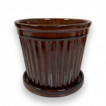 POT TERRA STRIPE GLAZE AMBER LARGE POT TERRA STRIPE GLAZE AMBER LARGE
