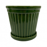 POT TERRA STRIPE GLAZE GREEN XLARGE POT TERRA STRIPE GLAZE GREEN XLARGE