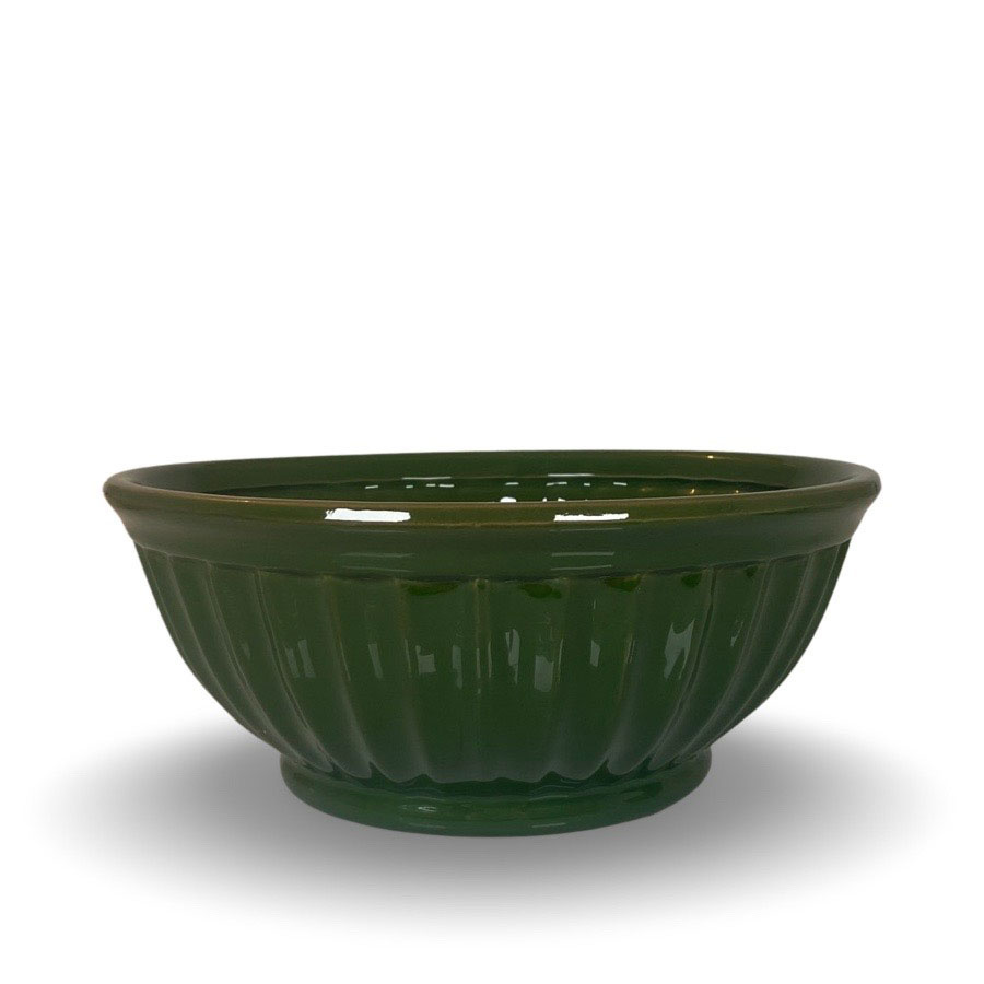 BOWL TERRA STRIPE GLAZE GREEN LARGE