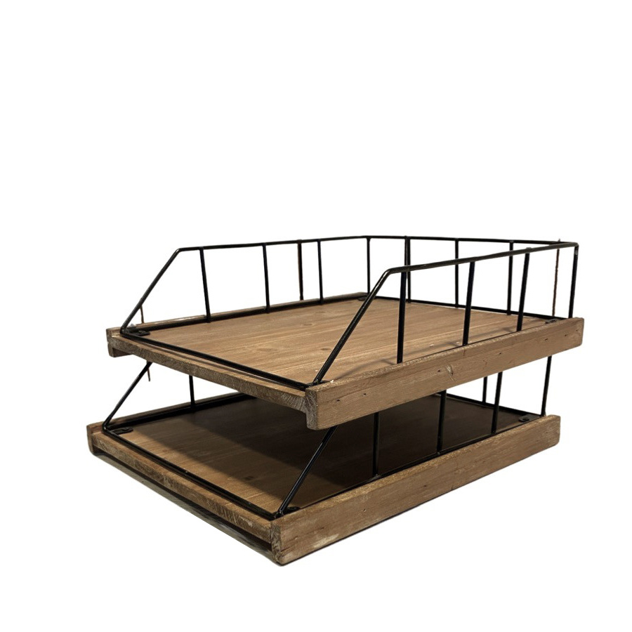 WOOD ORGANIZER SET OF 2