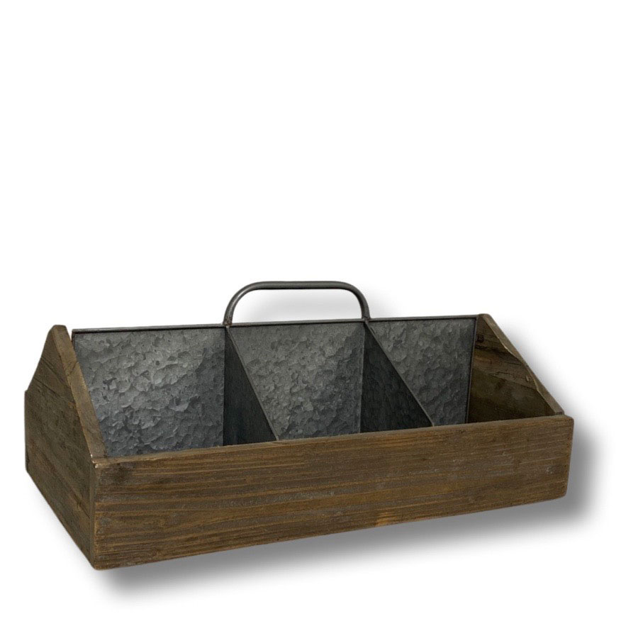 WOOD AND METAL BASKET BRIE