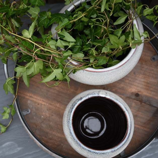 WOOD AND METAL TRAY TRACY ROUND 2/SET