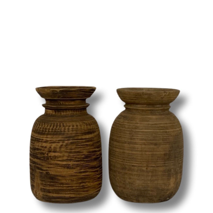 ReUSED WOODEN POT SMALL