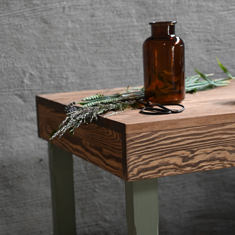 DECOR TABLE LIN VALNÖT/ANTIKGRÖN