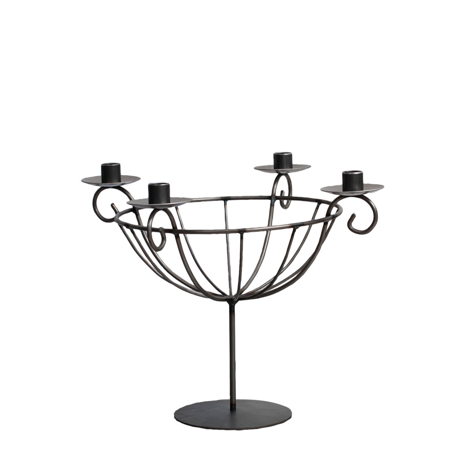 CANDLE HOLDER BASKET FORGED