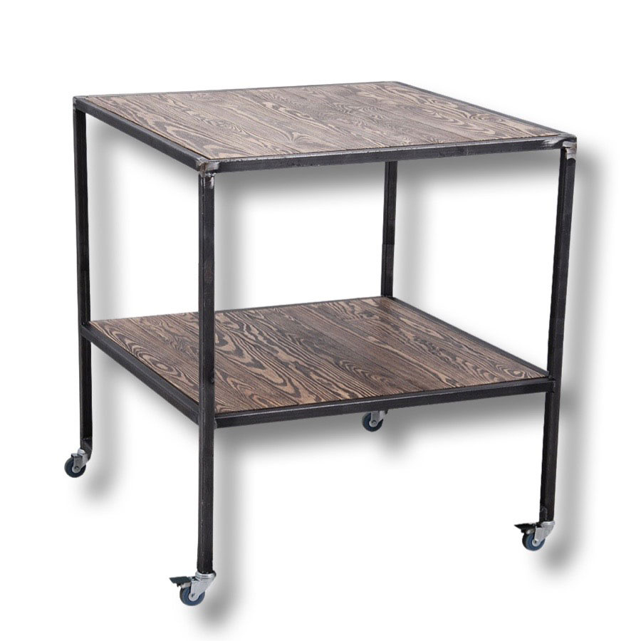 TROLLEY TRIBECA LARGE 2 SHELVES VINTAGE BROWN