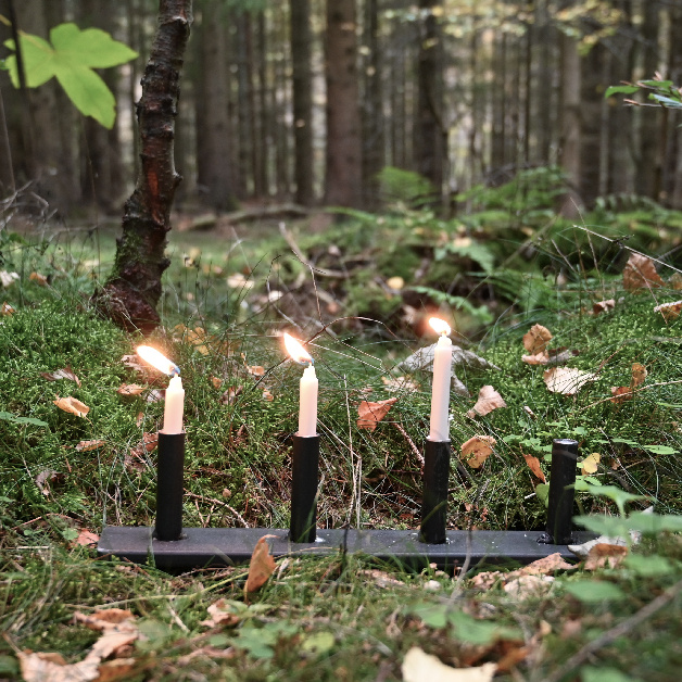 CANDLE HOLDER 4 CHIMNEYS SMALL