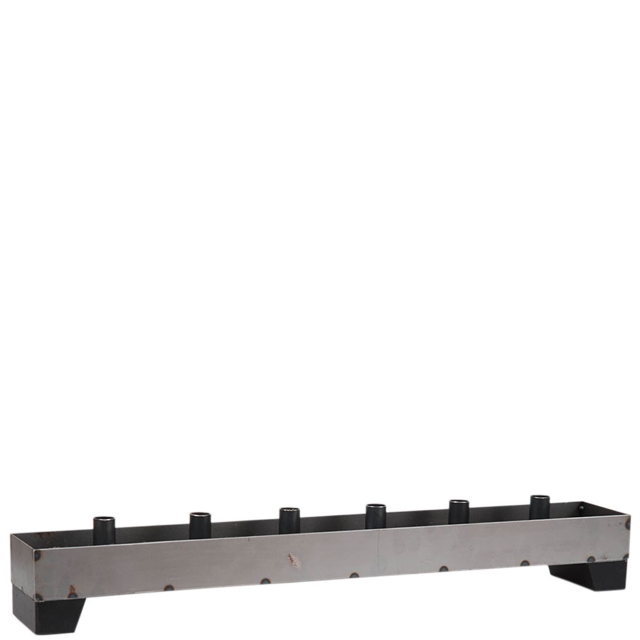 CANDLE HOLDER BRIDGE FORGED LARGE BLACK