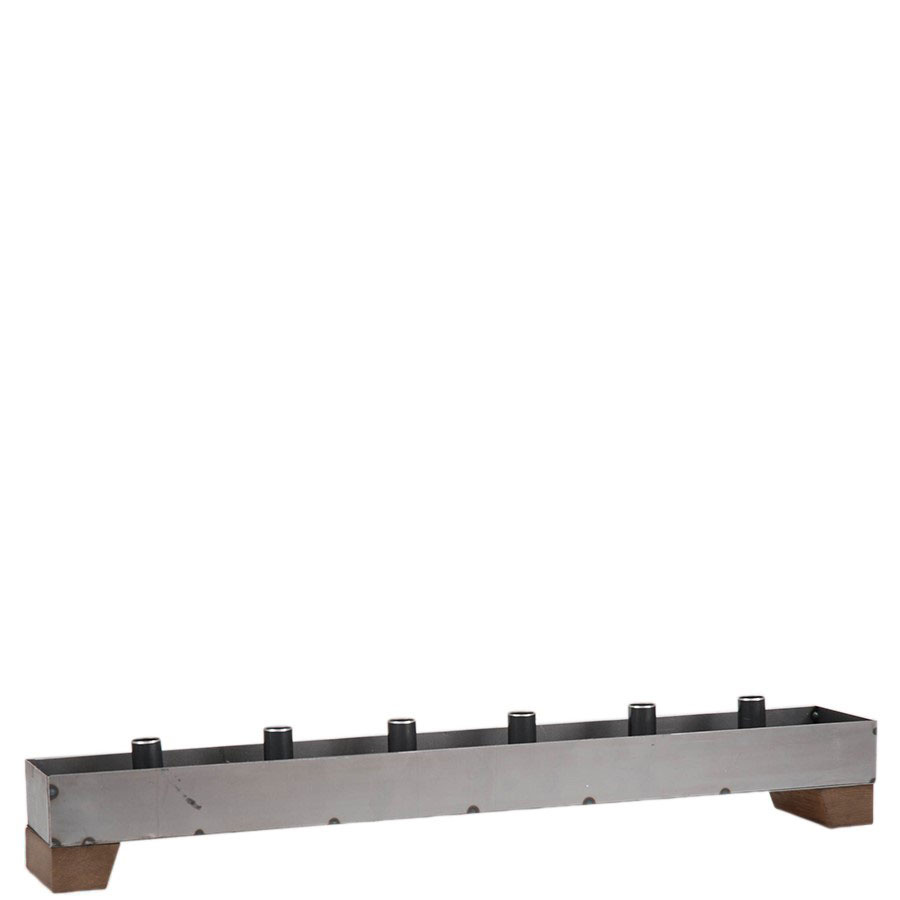 CANDLE HOLDER BRIDGE FORGED LARGE BROWN