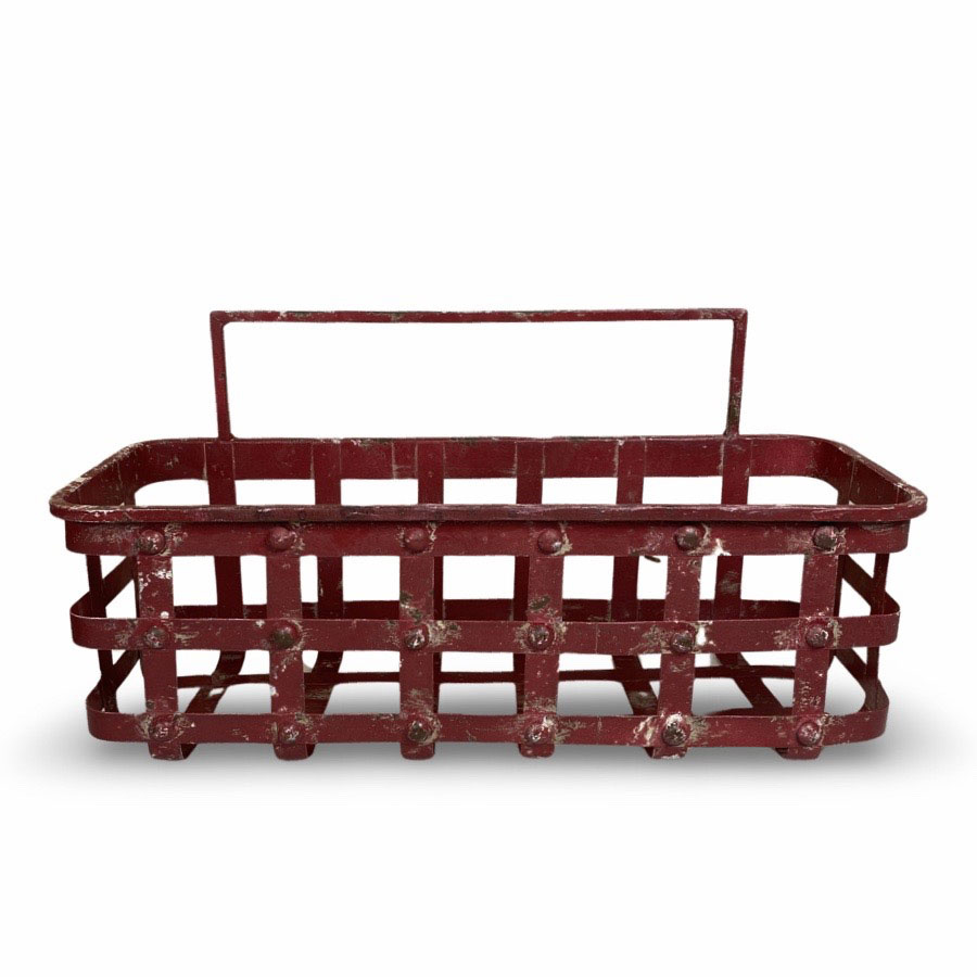 METAL WALL BASKET HAROLD RED