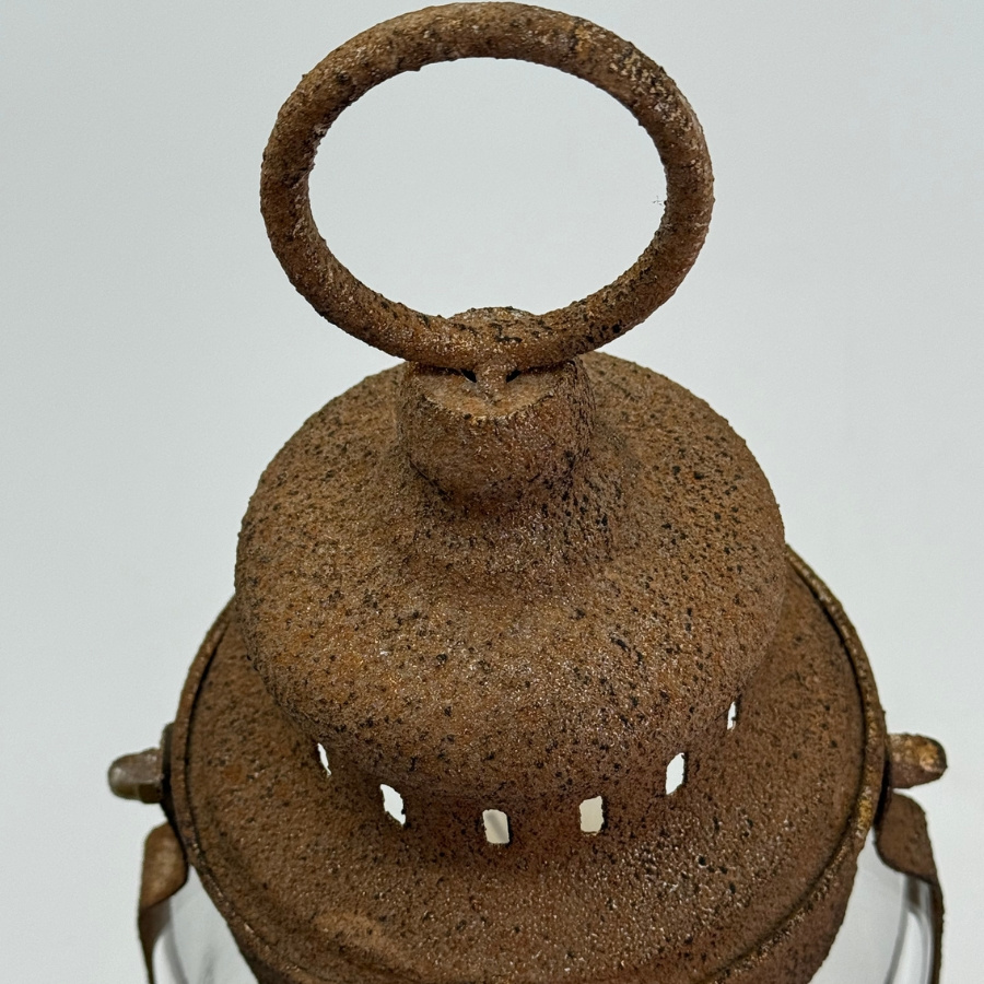 LANTERN RUSTY ORB METAL