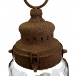 LANTERN RUSTY ORB METAL LANTERN RUSTY ORB METAL