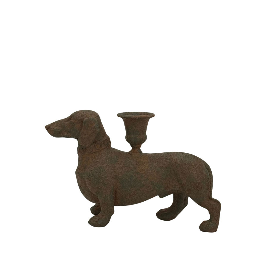 CANDLE HOLDER DACHSHUND METAL