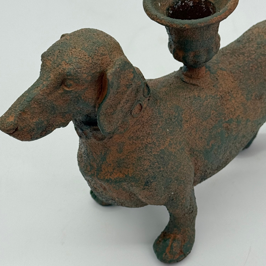 CANDLE HOLDER DACHSHUND METAL