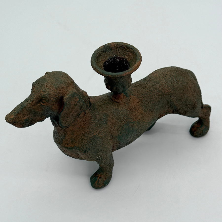 CANDLE HOLDER DACHSHUND METAL