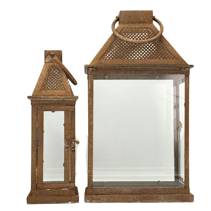 LANTERN RUSTIC EDGE METAL 2 set