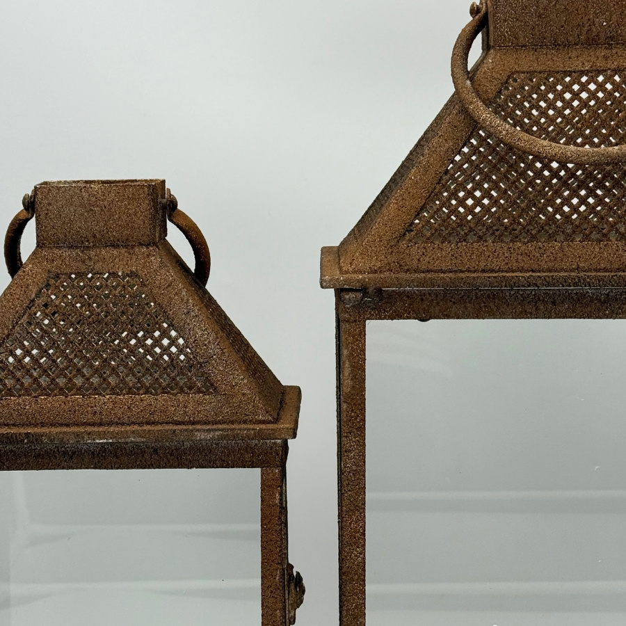 LANTERN RUSTIC EDGE METAL 2 set
