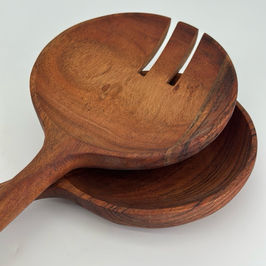 WOODY SALAD SERVERS MEGA ROUND